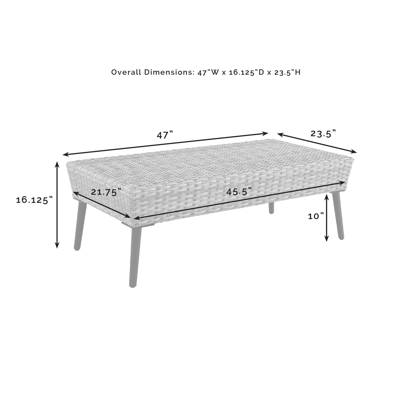 Richland 2Pc Outdoor Wicker Conversation Set Charcoal/Gray - Loveseat & Coffee Table