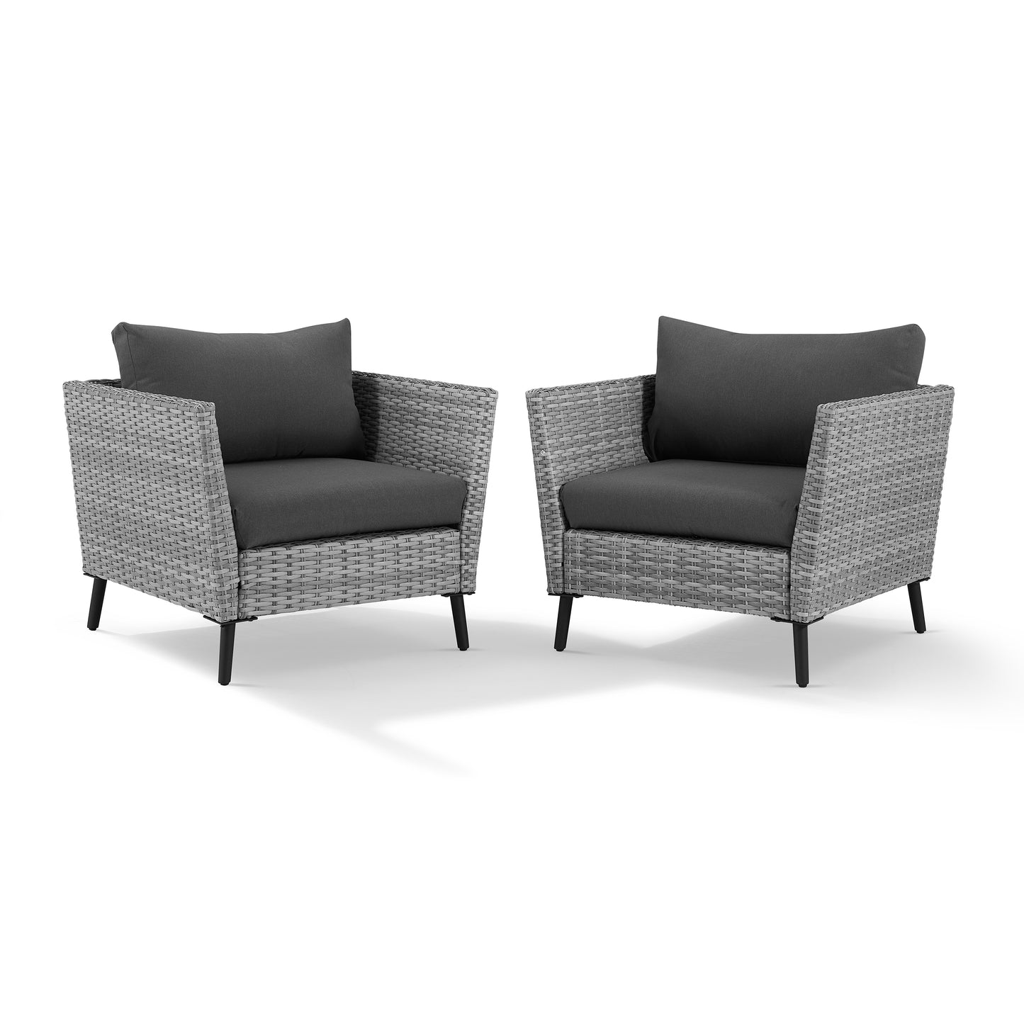 Richland 2Pc Outdoor Wicker Armchair Set Charcoal/Gray - 2 Armchairs