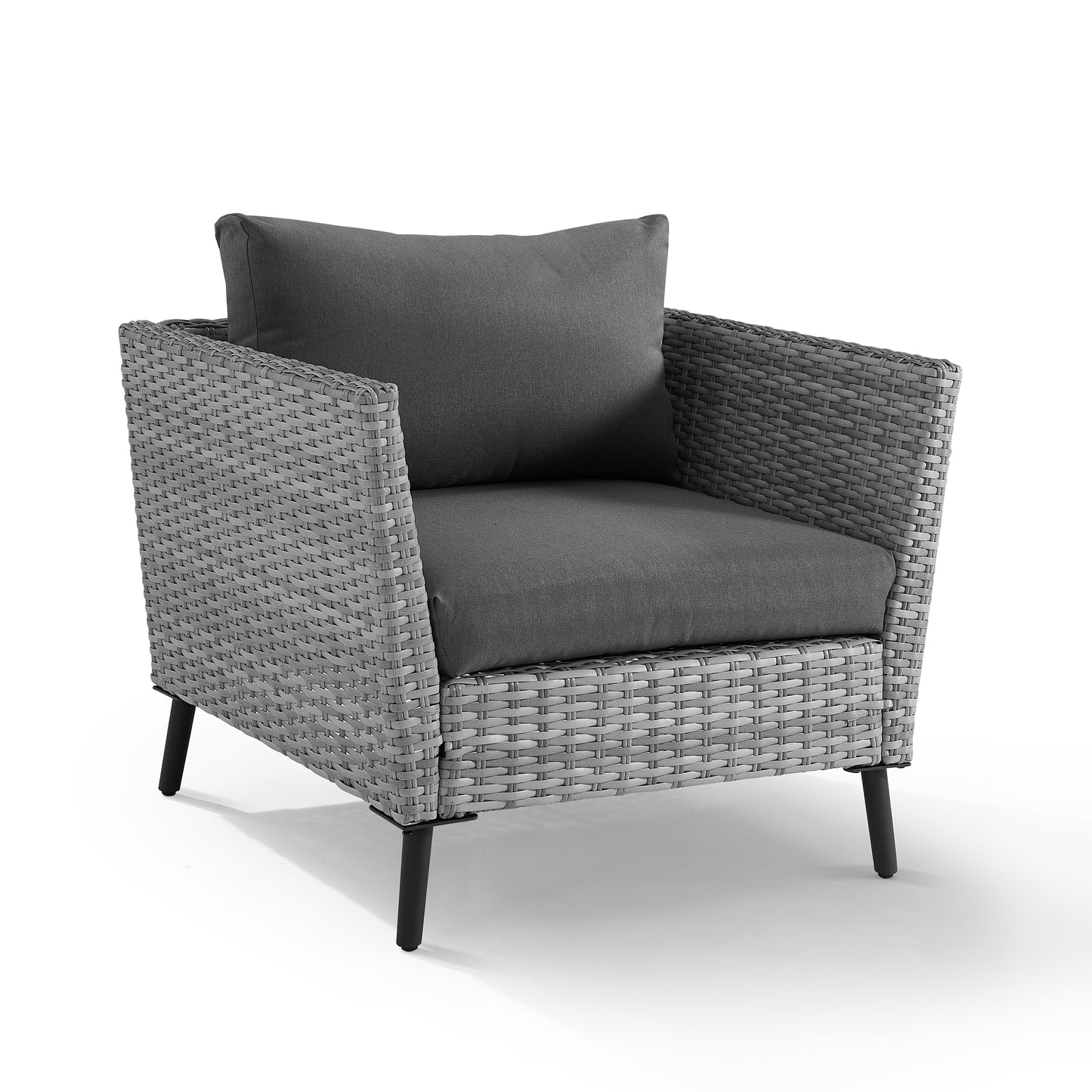 Richland 2Pc Outdoor Wicker Armchair Set Charcoal/Gray - 2 Armchairs