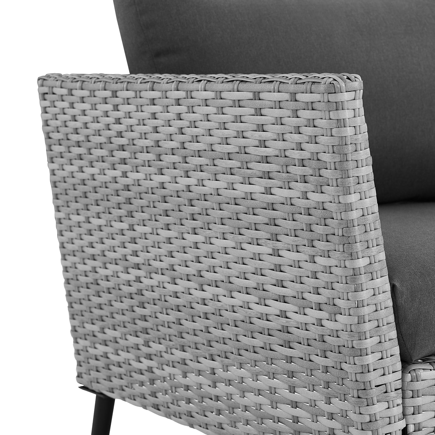 Richland 2Pc Outdoor Wicker Armchair Set Charcoal/Gray - 2 Armchairs