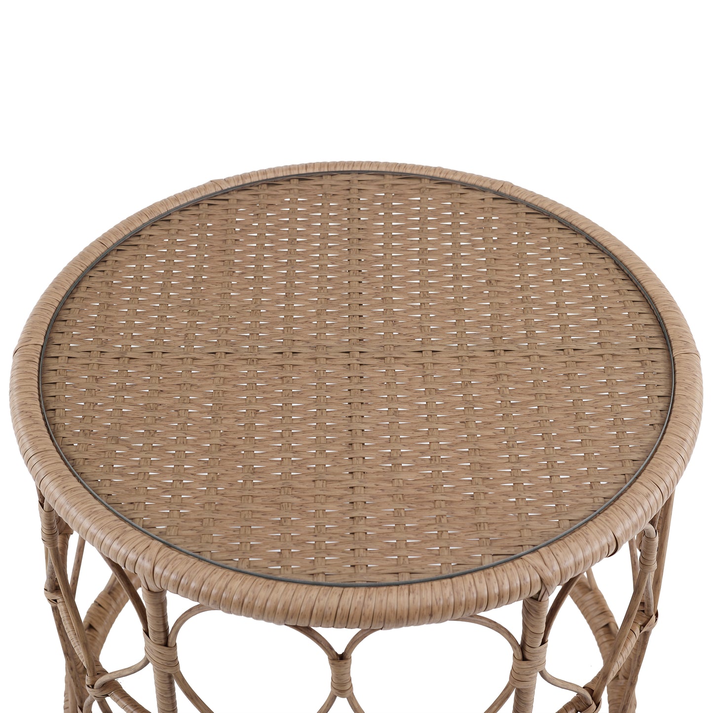 Juniper 2Pc Outdoor Wicker Conversation Set Creme/Natural - Loveseat & Coffee Table