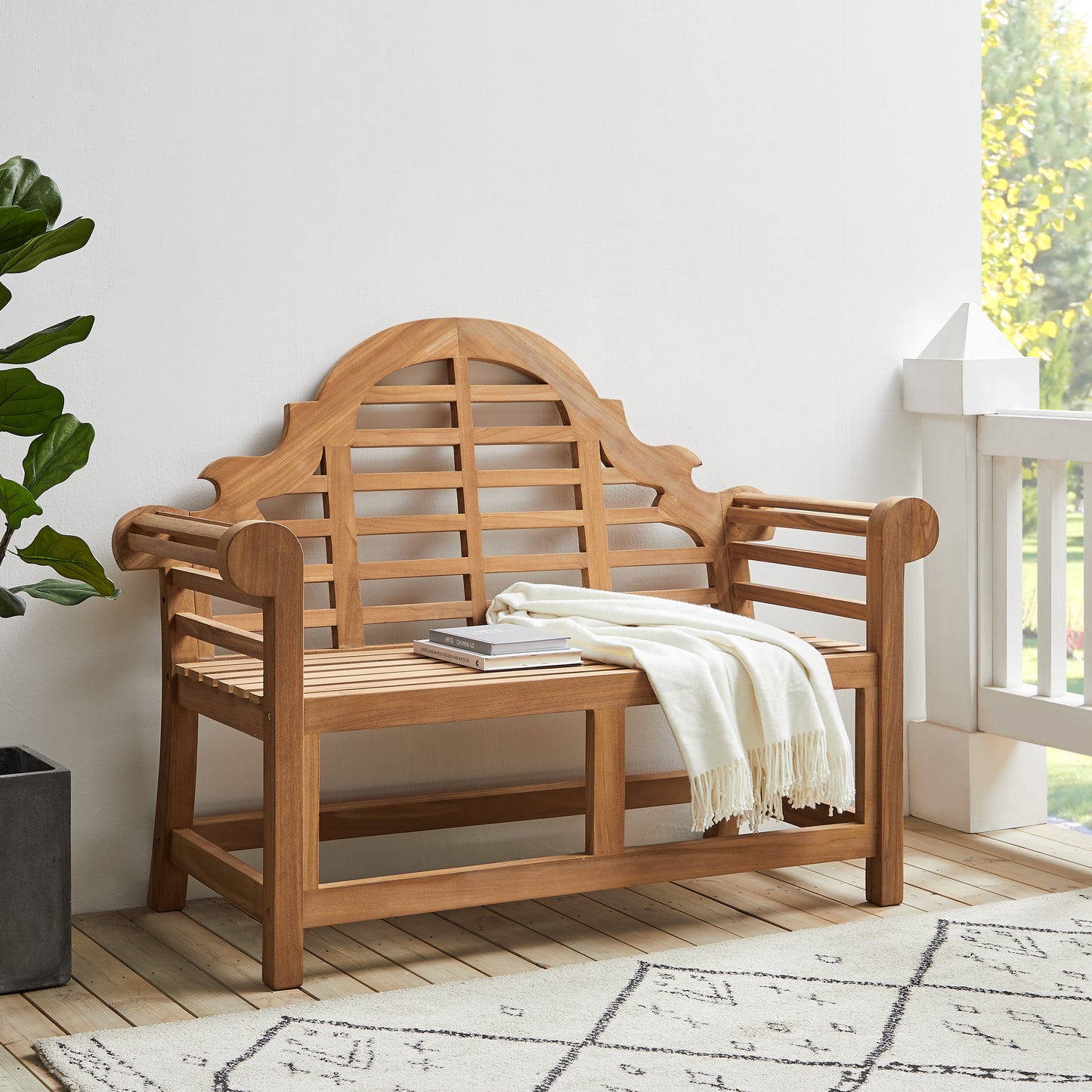 Caddington Indoor/Outdoor Teak Bench Teak