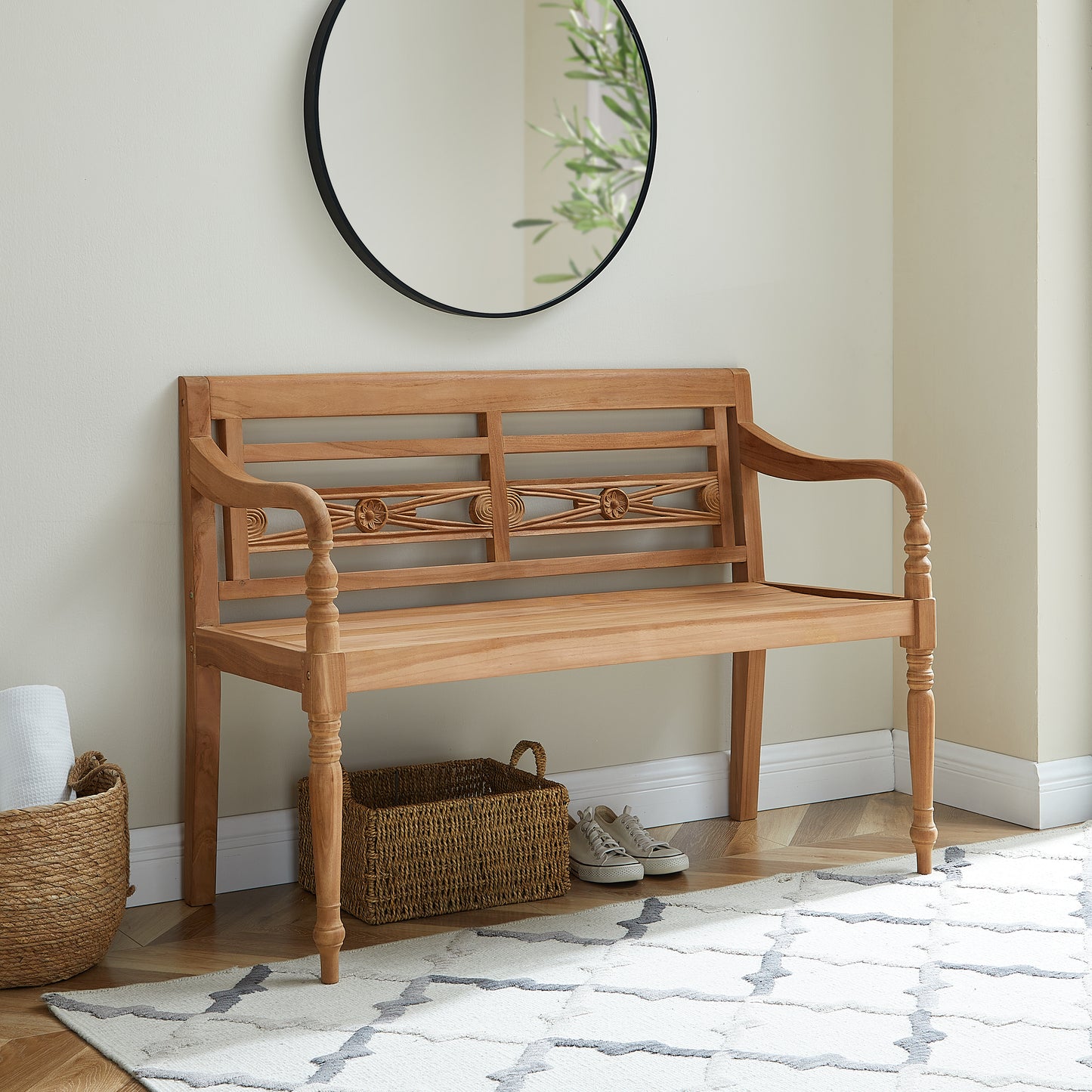 Anika Indoor/Outdoor Teak Bench Teak