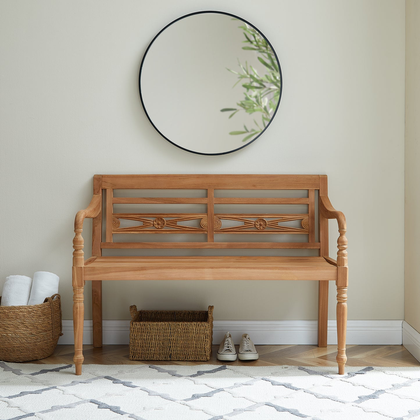 Anika Indoor/Outdoor Teak Bench Teak