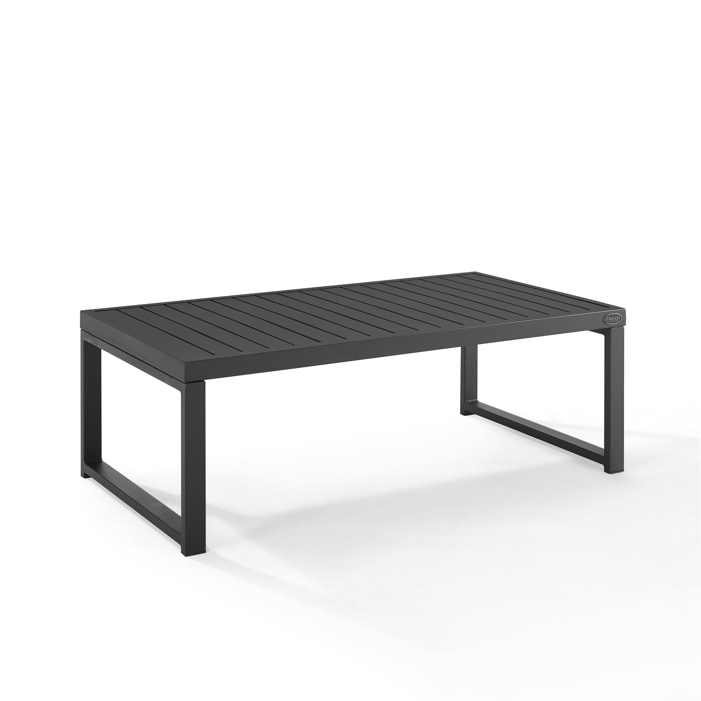 Hamilton 4Pc Outdoor Metal Conversation Set Gray/Matte Black - Loveseat, Coffee Table, & 2 Chairs