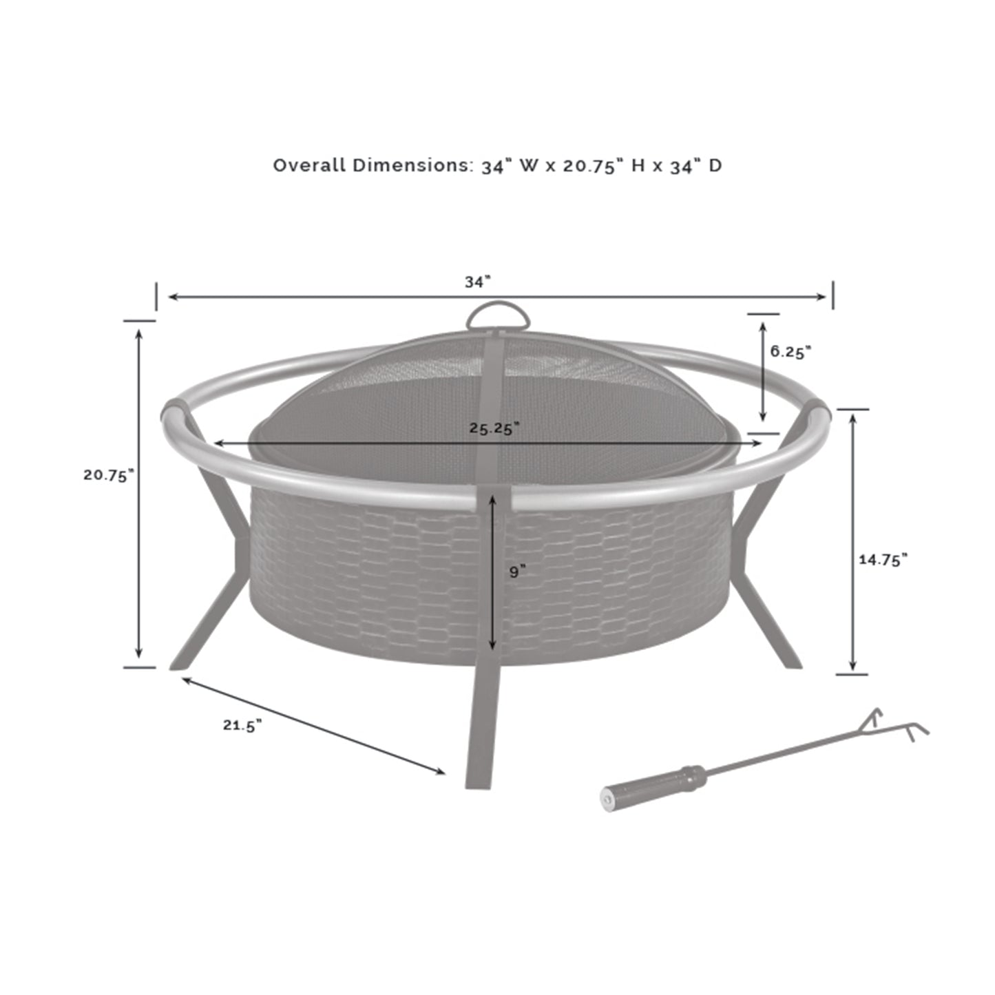 Yuma Firepit Black