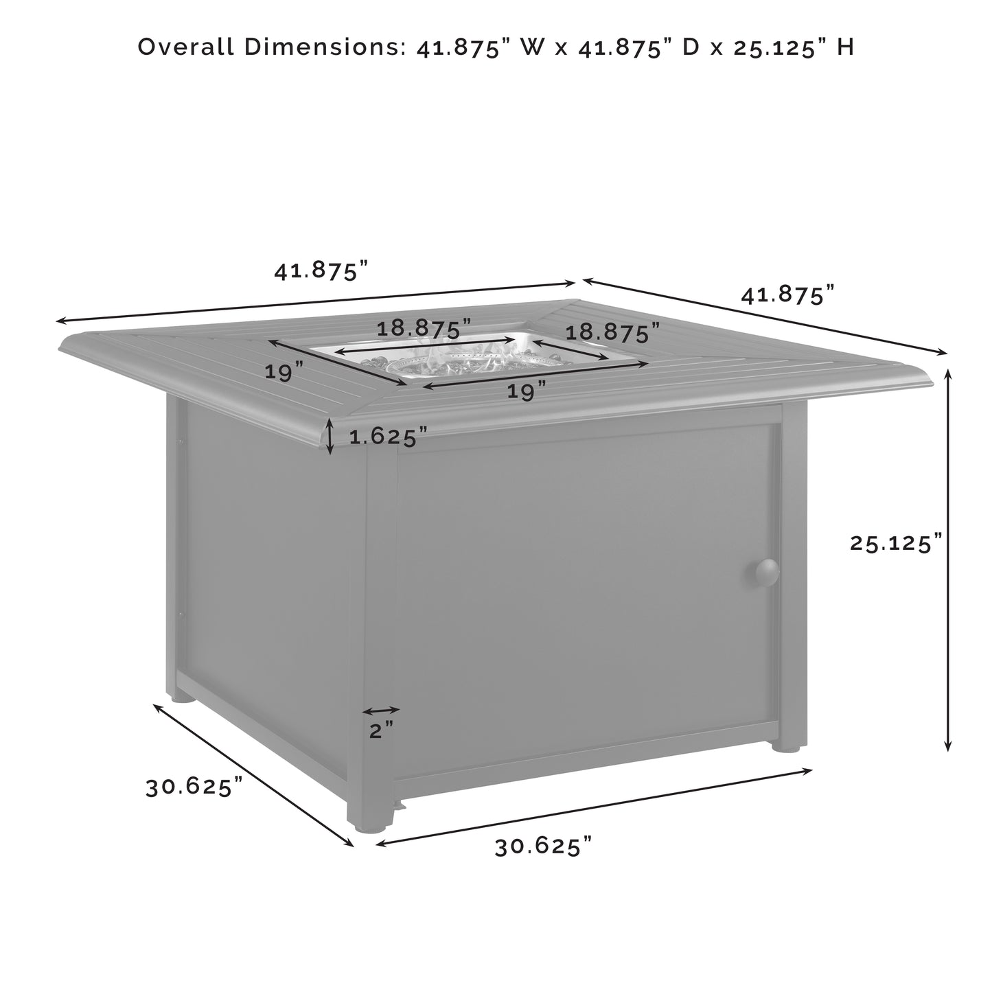 Dante Metal Fire Table Black