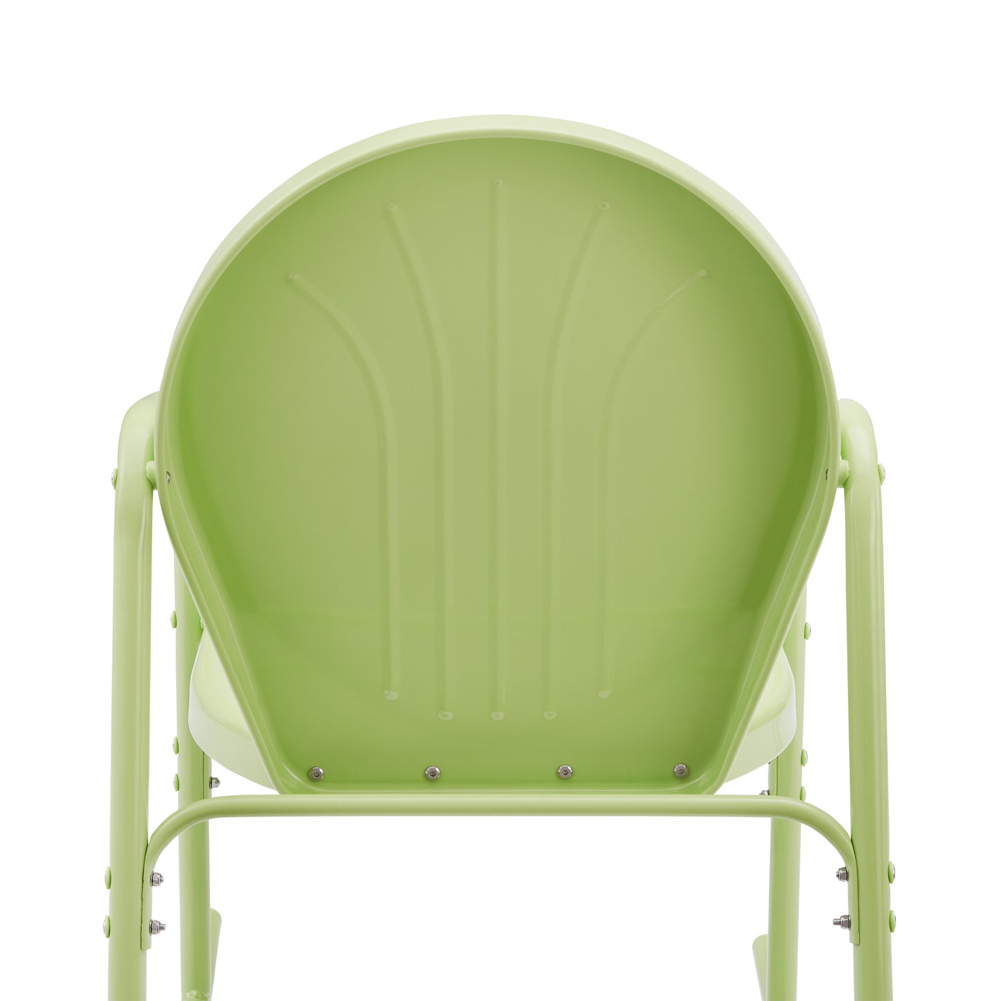 Griffith 3Pc Outdoor Metal Rocking Chair Set Key Lime Gloss - Side Table & 2 Rocking Chairs