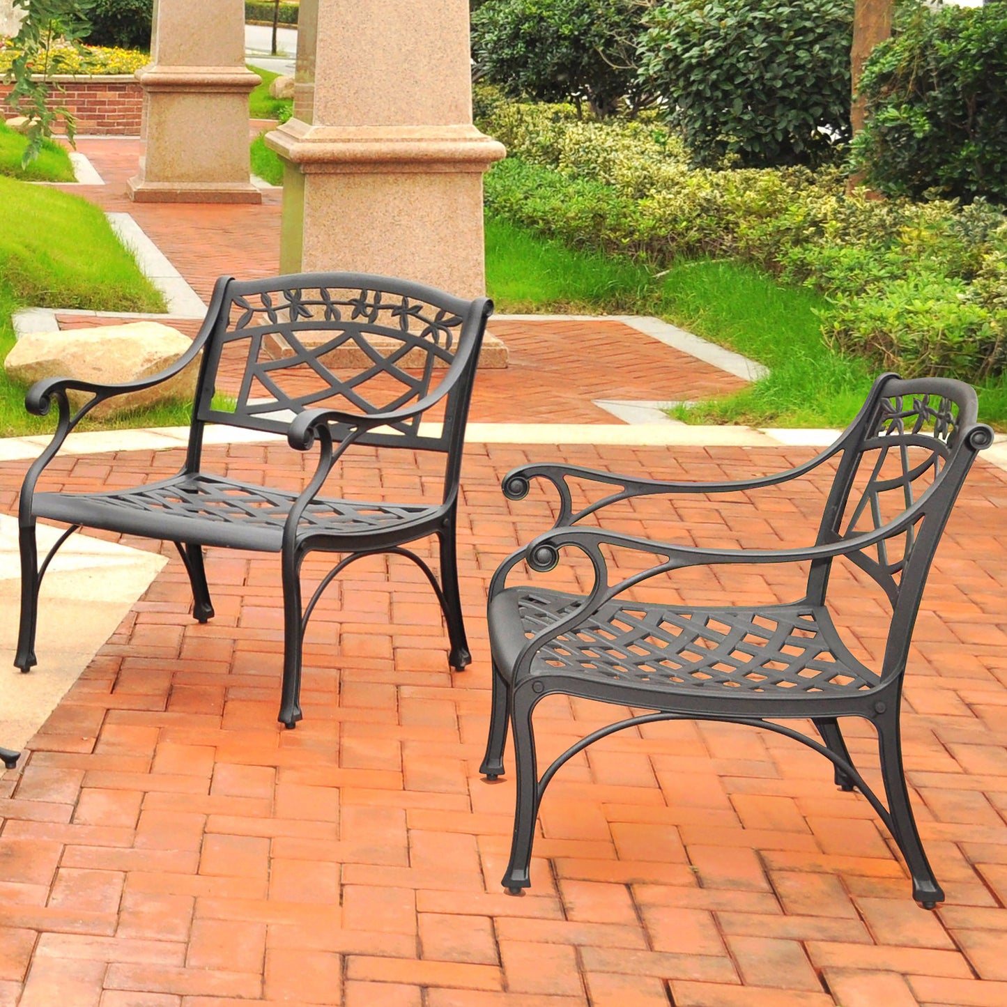 Sedona 2Pc Outdoor Chair Set Black - 2 Club Chairs