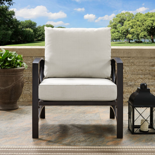 Kaplan Outdoor Metal Armchair Oatmeal/Oil Rubbed Bronze