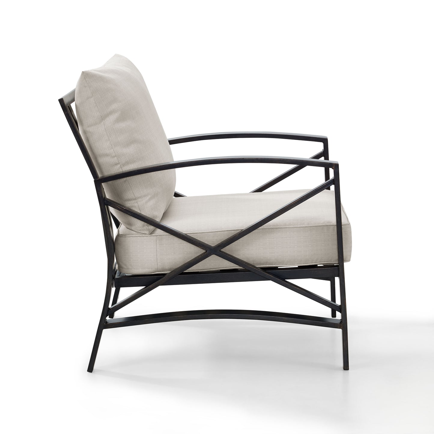 Kaplan Outdoor Metal Armchair Oatmeal/Oil Rubbed Bronze