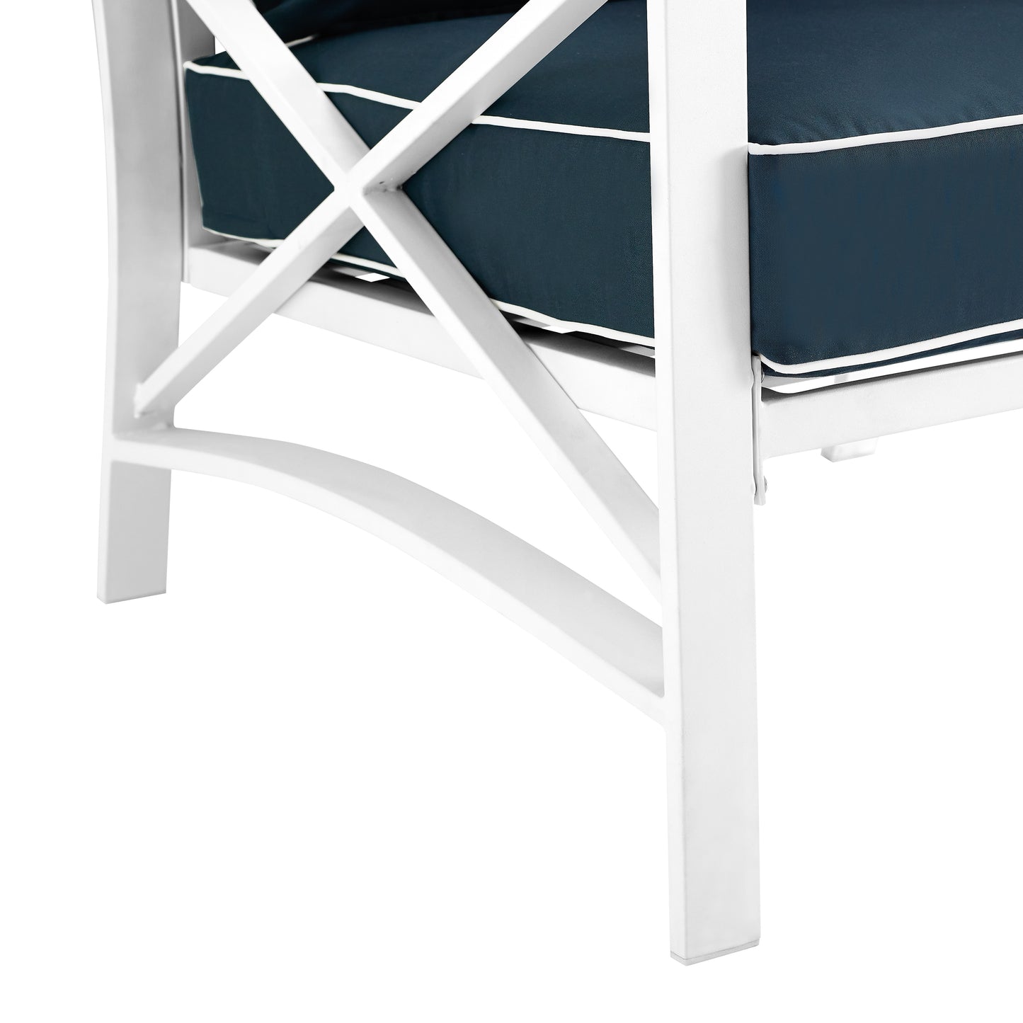 Kaplan Outdoor Metal Armchair Navy/White