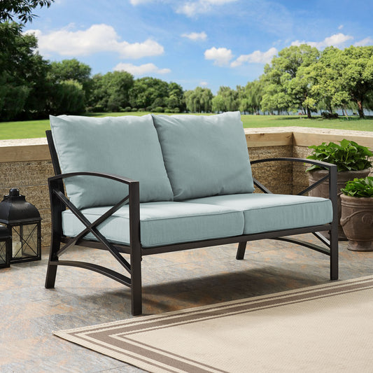 Kaplan Outdoor Metal Loveseat Mist/Oil Rubbed Bronze