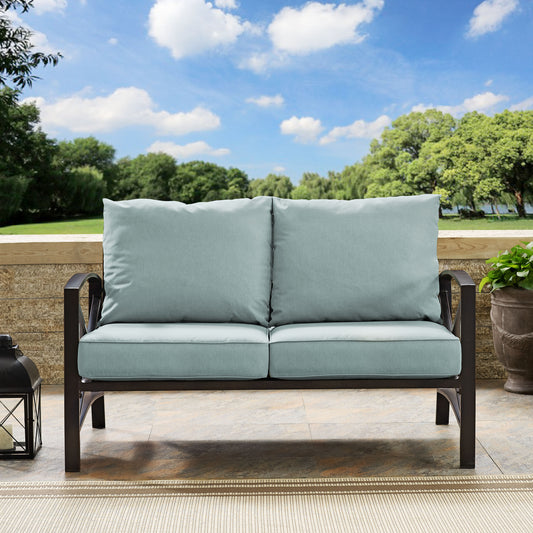 Kaplan Outdoor Metal Loveseat Mist/Oil Rubbed Bronze