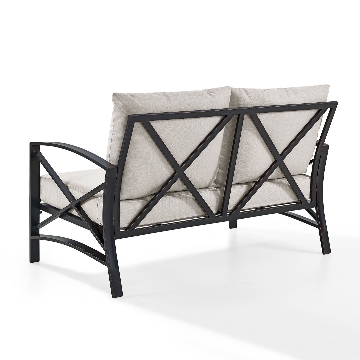 Kaplan Outdoor Metal Loveseat Oatmeal/Oil Rubbed Bronze