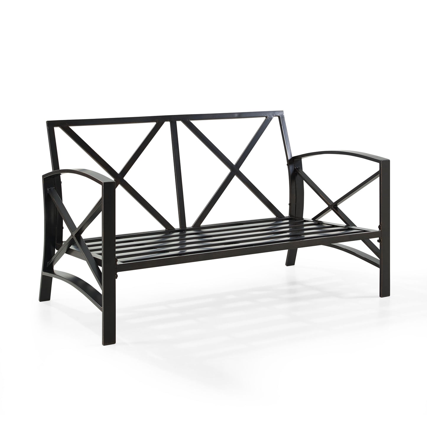 Kaplan Outdoor Metal Loveseat Oatmeal/Oil Rubbed Bronze