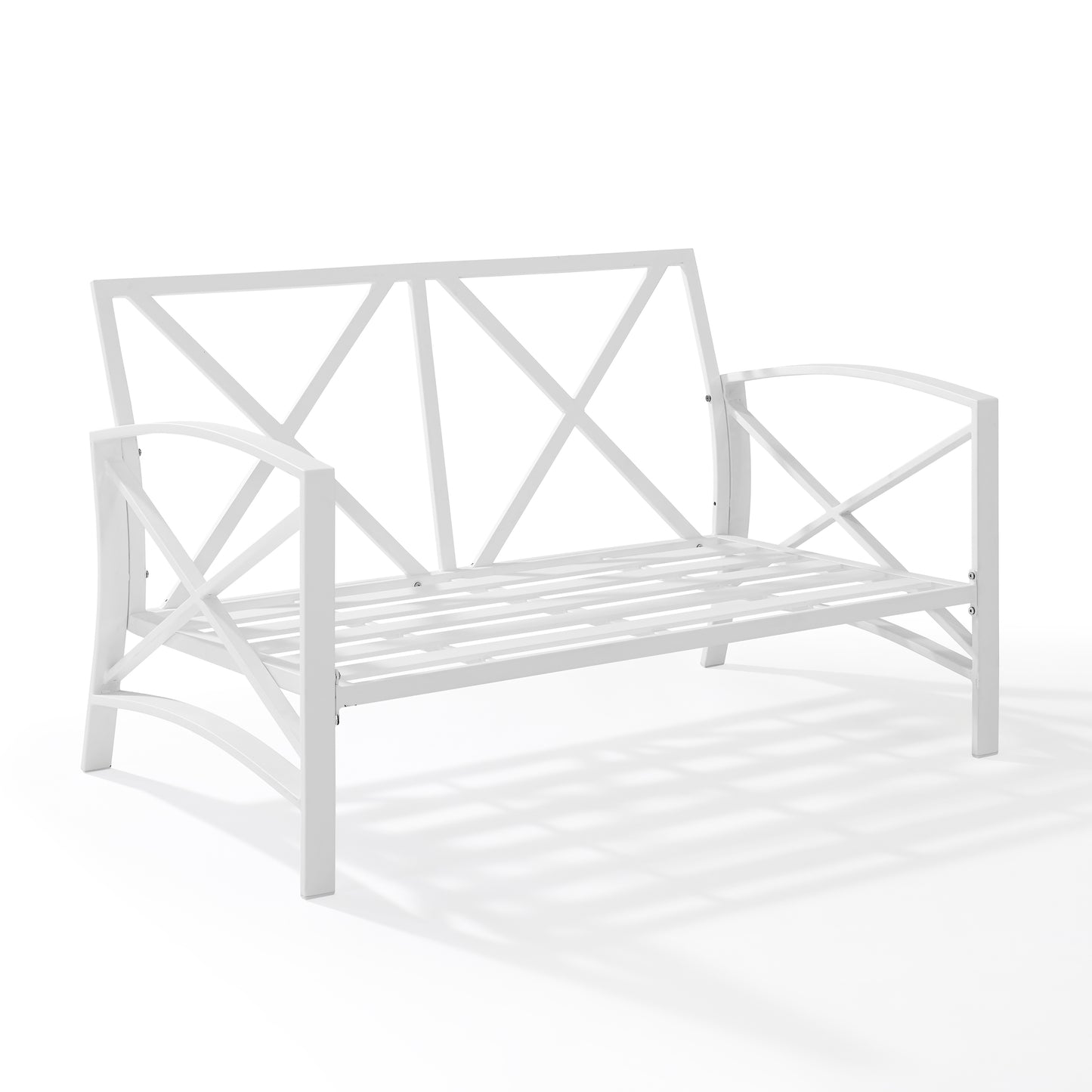 Kaplan Outdoor Metal Loveseat Gray/White