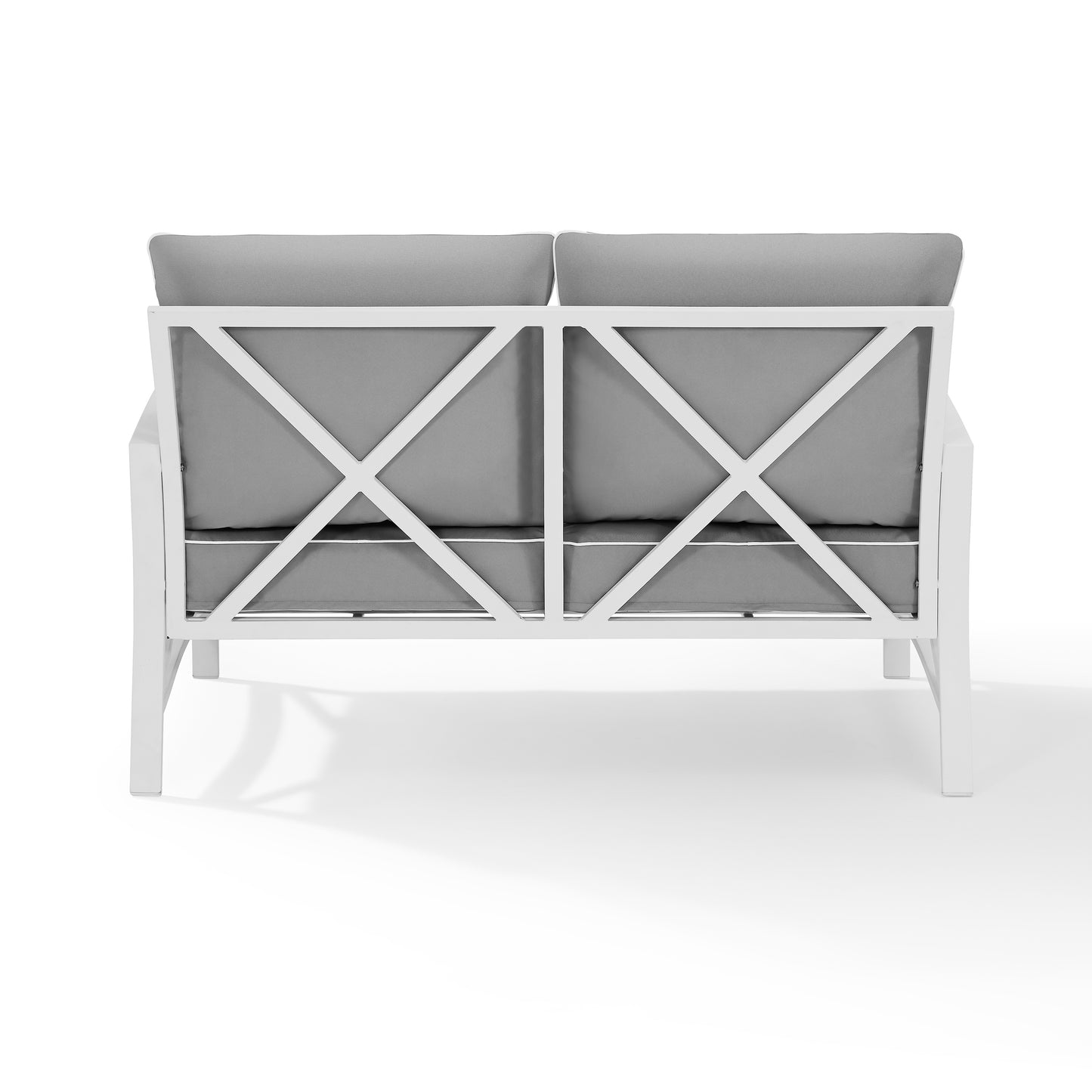 Kaplan Outdoor Metal Loveseat Gray/White