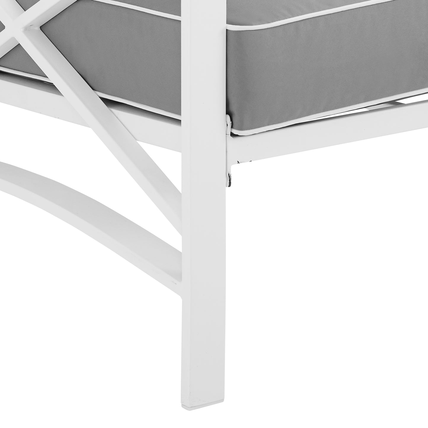 Kaplan Outdoor Metal Loveseat Gray/White