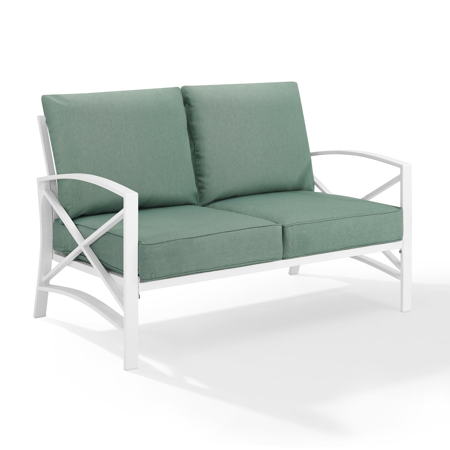 Kaplan Outdoor Metal Loveseat Mist/White