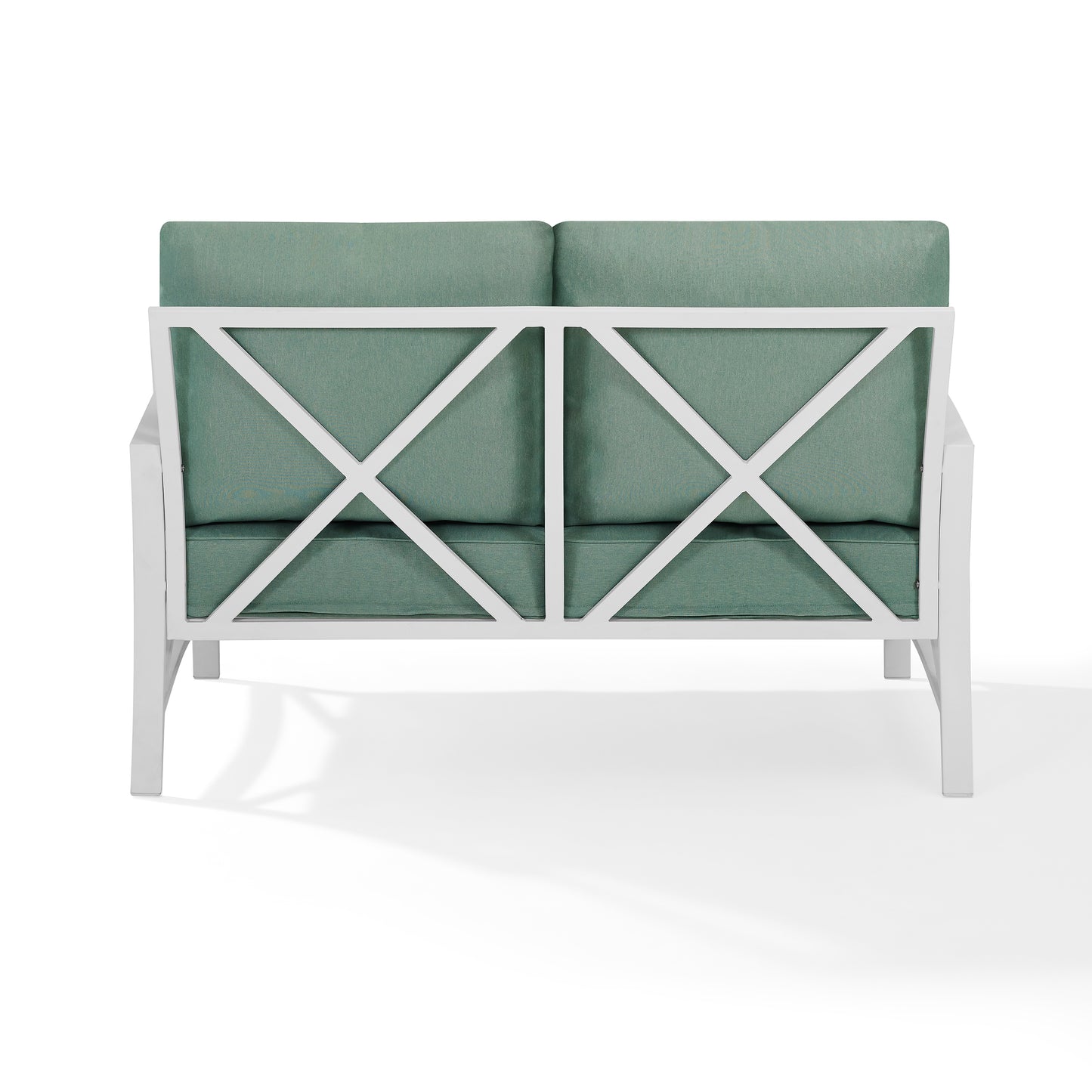 Kaplan Outdoor Metal Loveseat Mist/White