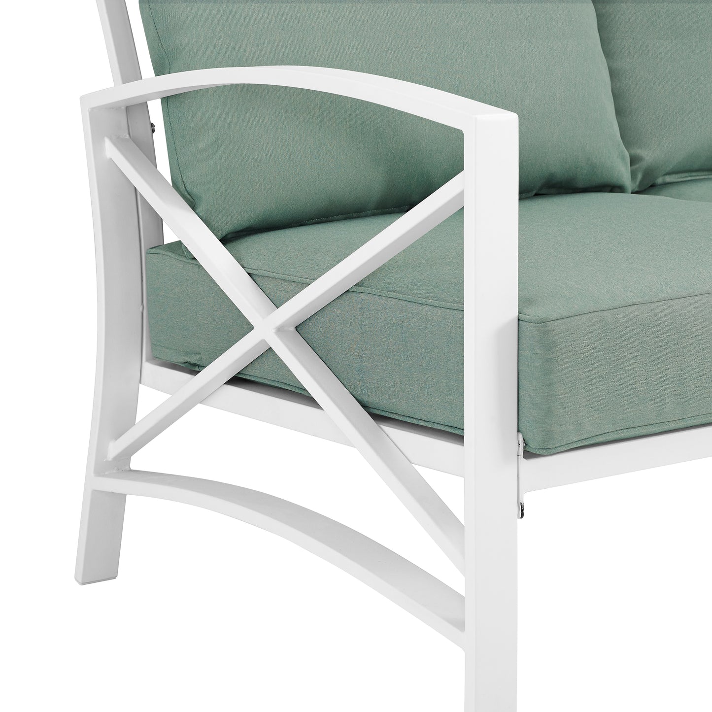 Kaplan Outdoor Metal Loveseat Mist/White