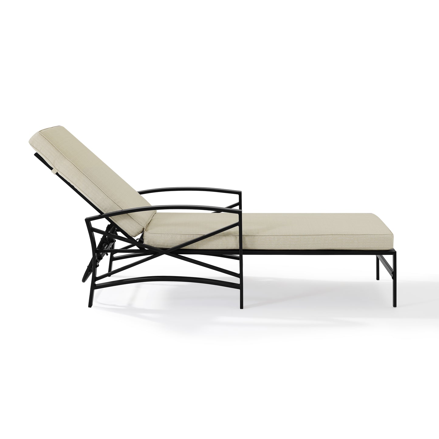 Kaplan Outdoor Metal Chaise Lounge Oatmeal/Oil Rubbed Bronze