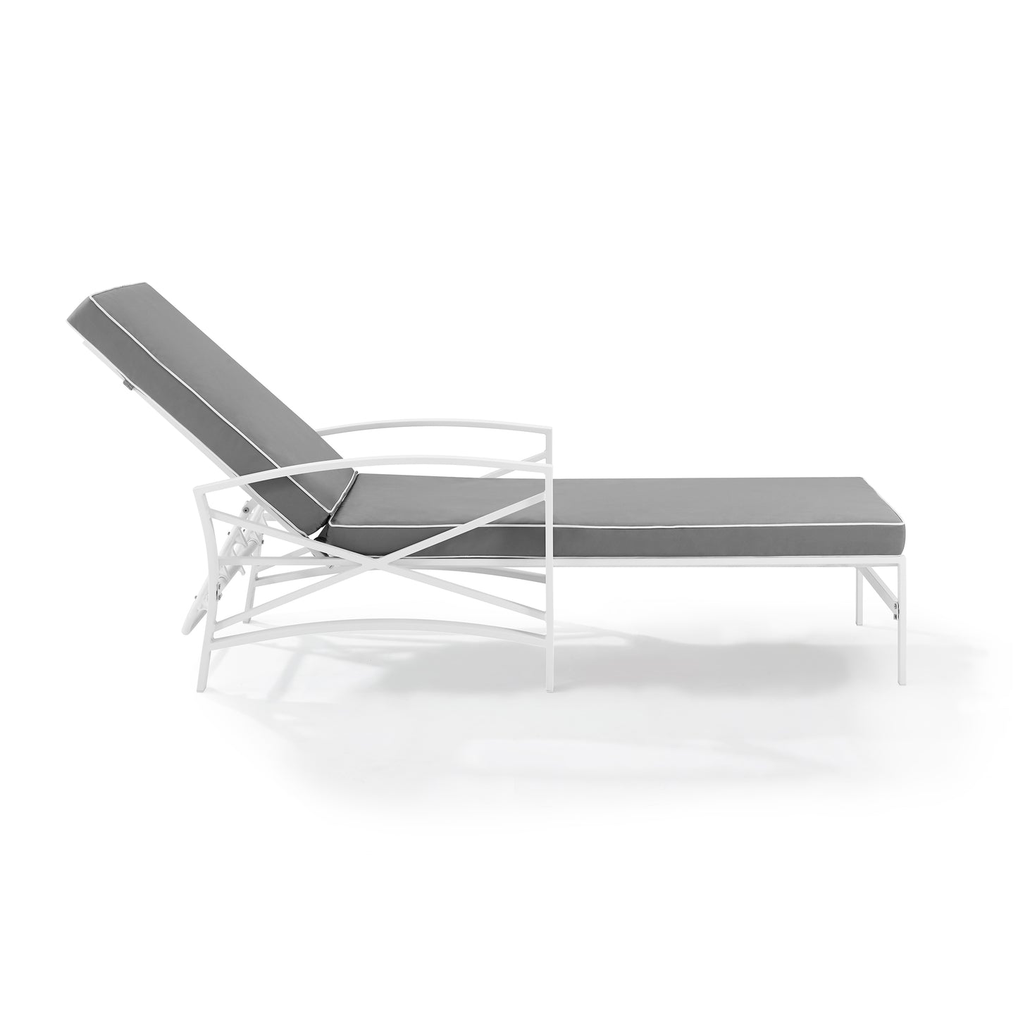 Kaplan Outdoor Metal Chaise Lounge Gray/White