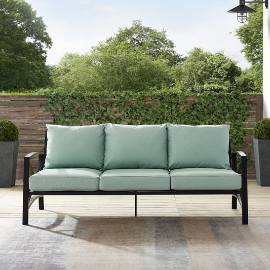 Kaplan Outdoor Metal Sofa Mist/Oil Rubbed Bronze