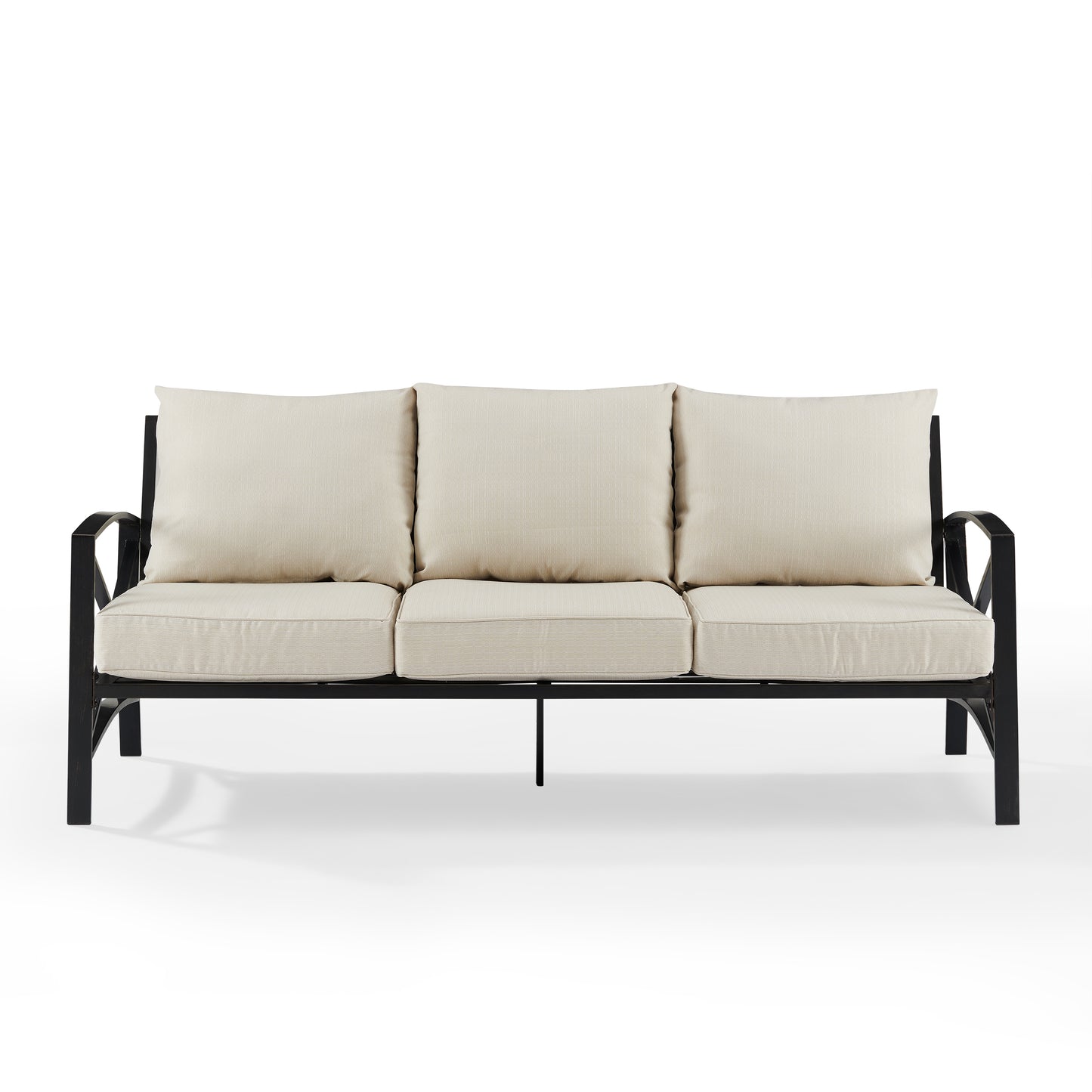 Kaplan Outdoor Metal Sofa Oatmeal/Oil Rubbed Bronze