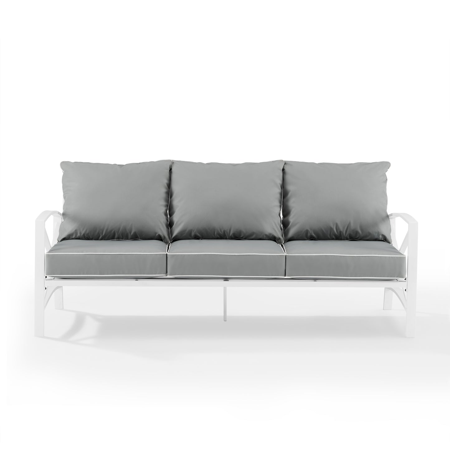 Kaplan Outdoor Metal Sofa Gray/White