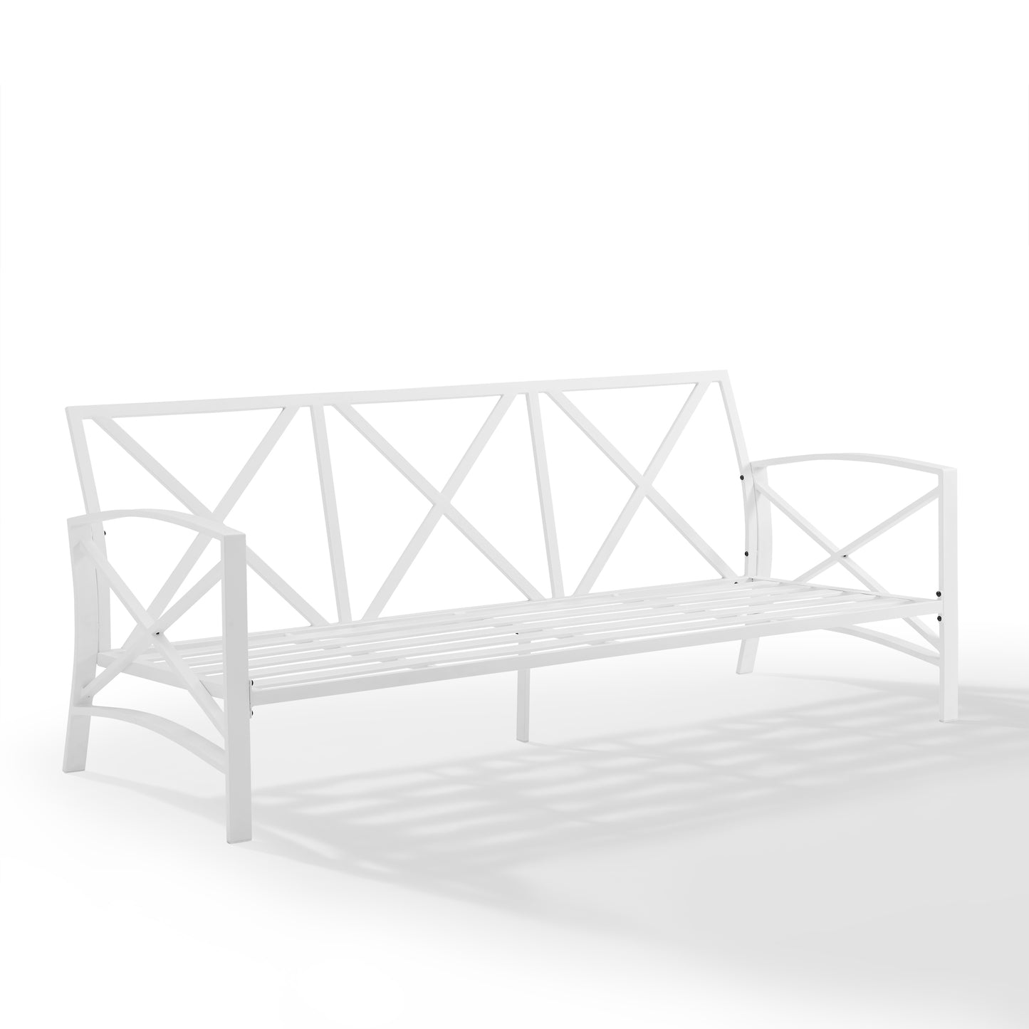 Kaplan Outdoor Metal Sofa Gray/White