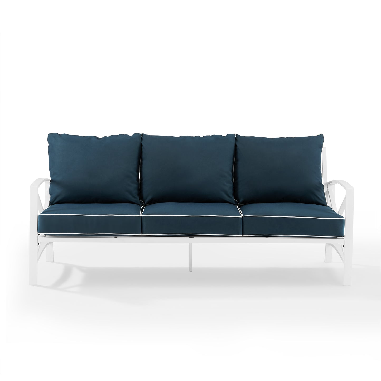 Kaplan Outdoor Metal Sofa Navy/White