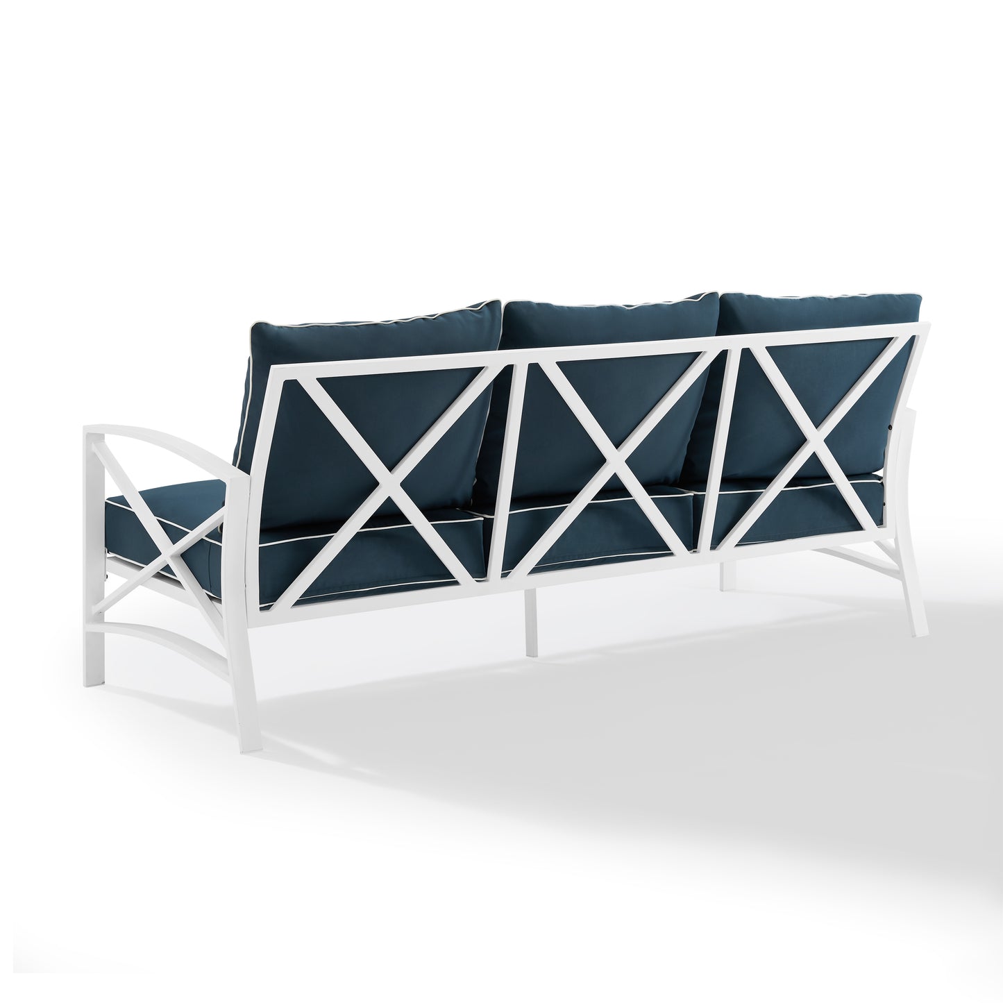 Kaplan Outdoor Metal Sofa Navy/White