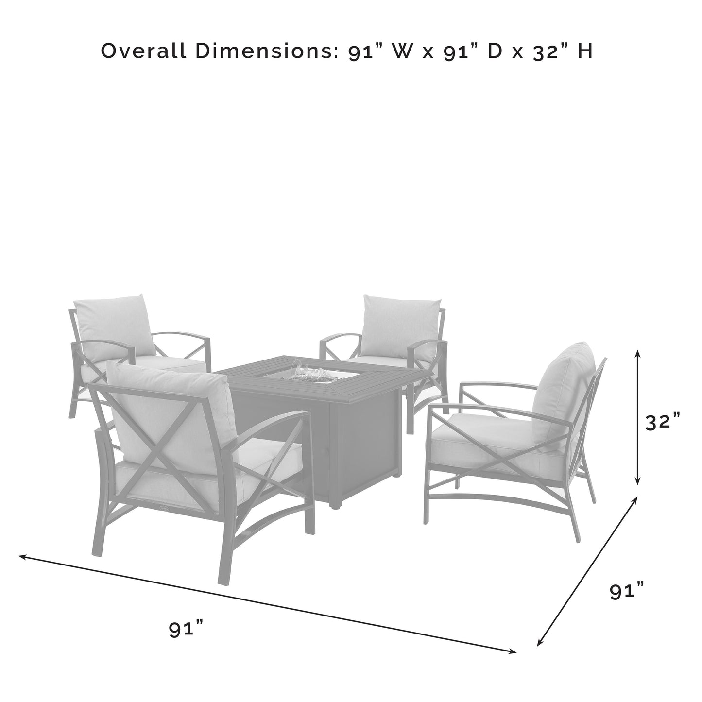 Kaplan 5Pc Outdoor Metal Conversation Set W/Fire Table Oatmeal/Oil Rubbed Bronze - Dante Fire Table & 4 Arm Chairs