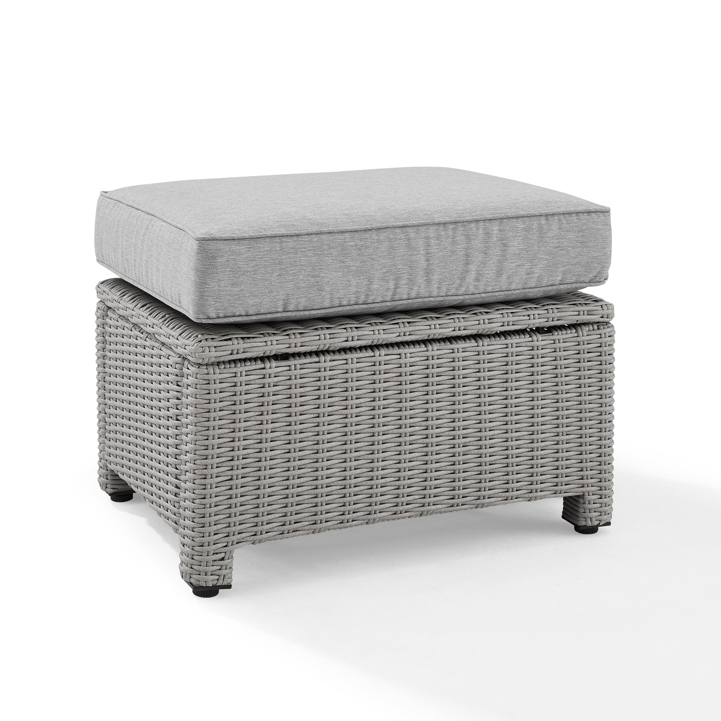 Bradenton Outdoor Wicker Ottoman Gray