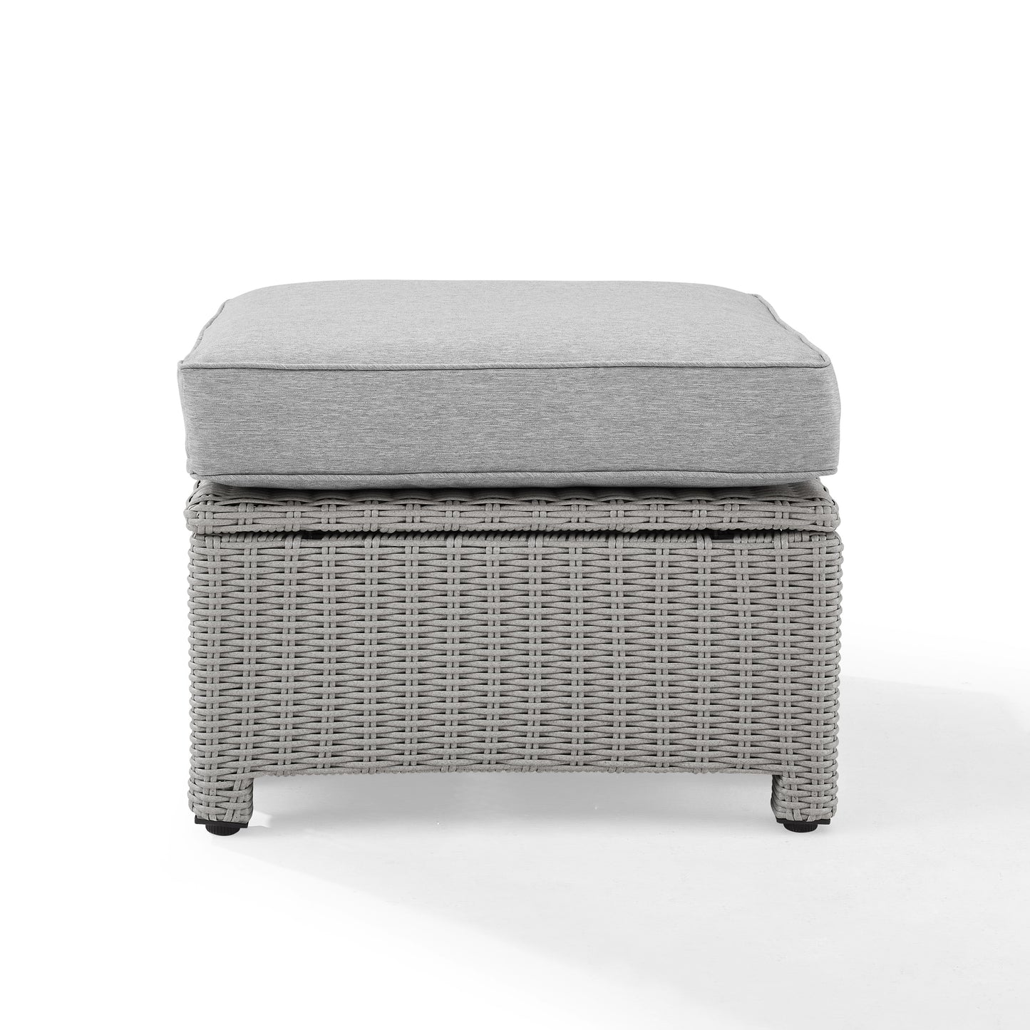 Bradenton Outdoor Wicker Ottoman Gray