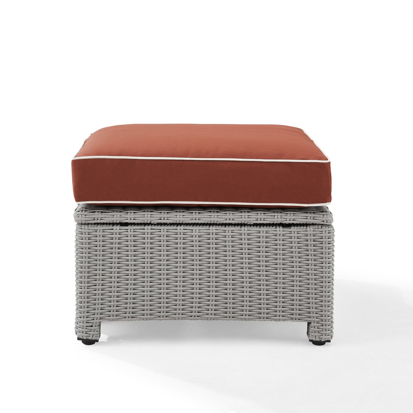 Bradenton Outdoor Wicker Ottoman Sangria/Gray