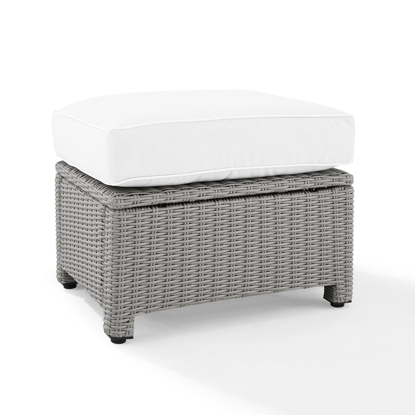 Bradenton Outdoor Ottoman - Sunbrella White/Gray