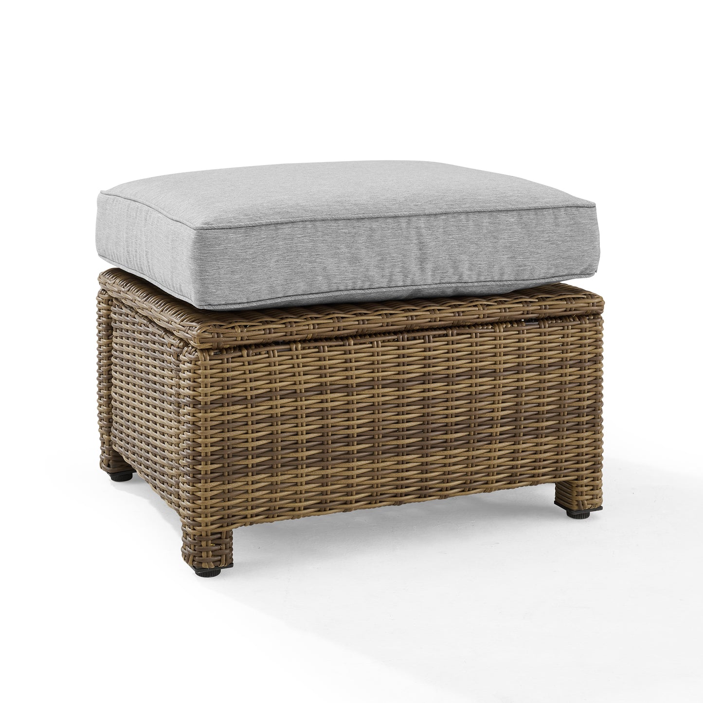 Bradenton Outdoor Wicker Ottoman Gray /Weathered Brown