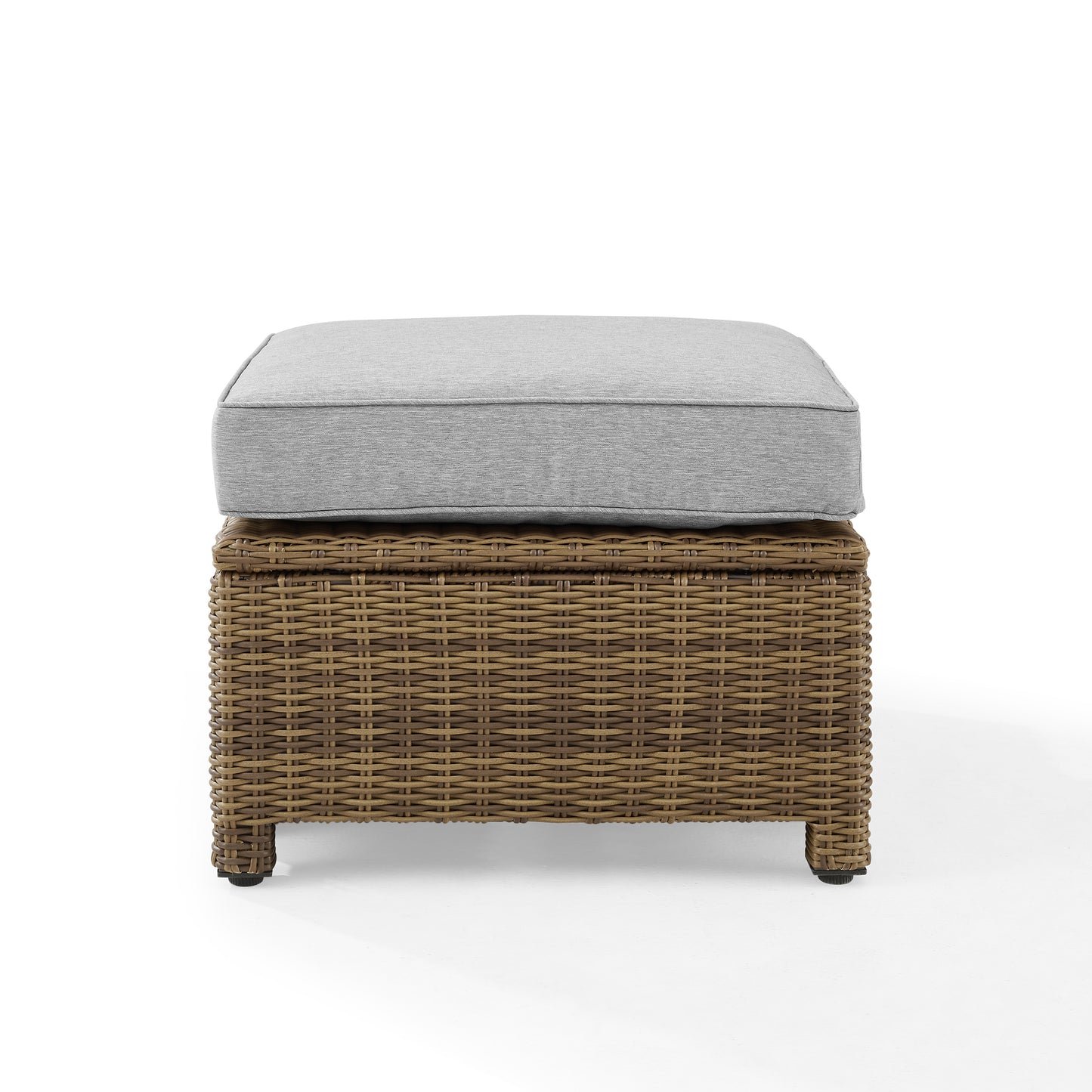 Bradenton Outdoor Wicker Ottoman Gray /Weathered Brown