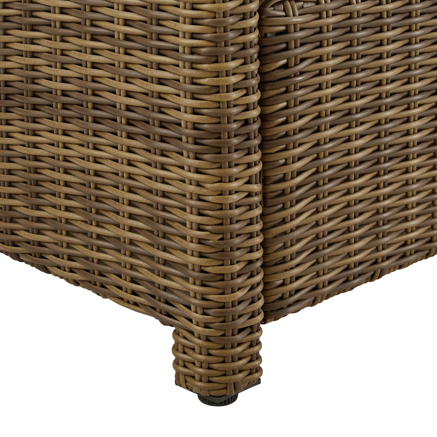 Bradenton Outdoor Wicker Ottoman Navy /Weathered Brown