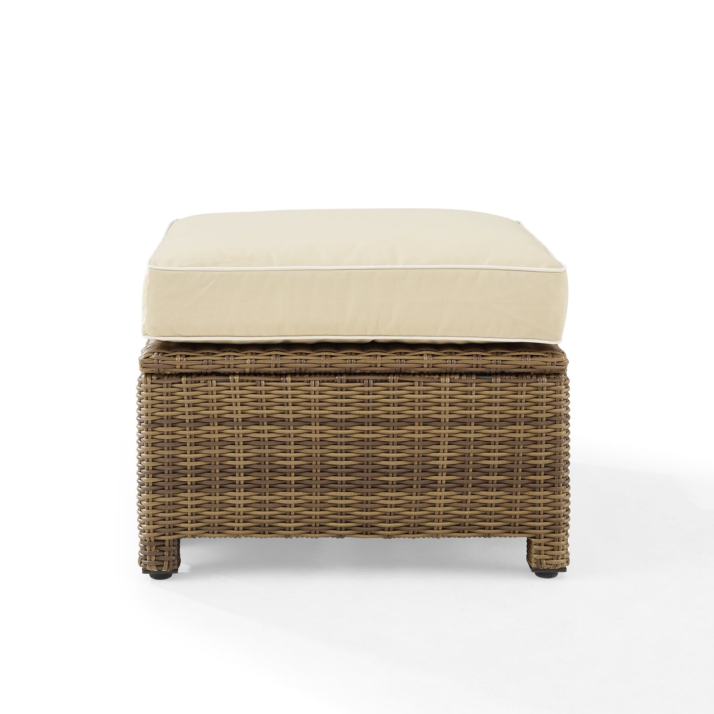 Bradenton Outdoor Wicker Ottoman Sand /Weathered Brown