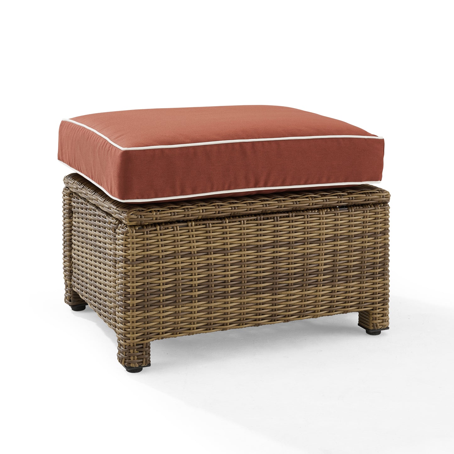 Bradenton Outdoor Wicker Ottoman Sangria/Weathered Brown