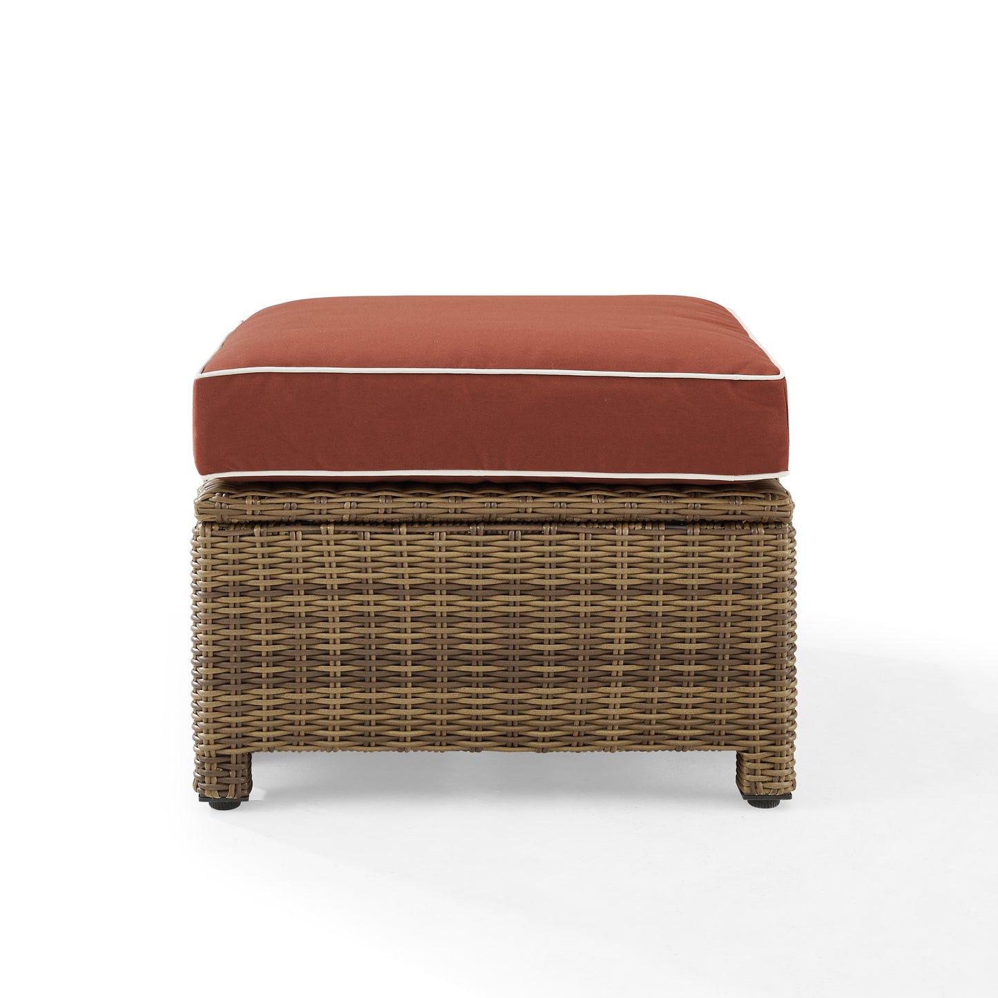 Bradenton Outdoor Wicker Ottoman Sangria/Weathered Brown