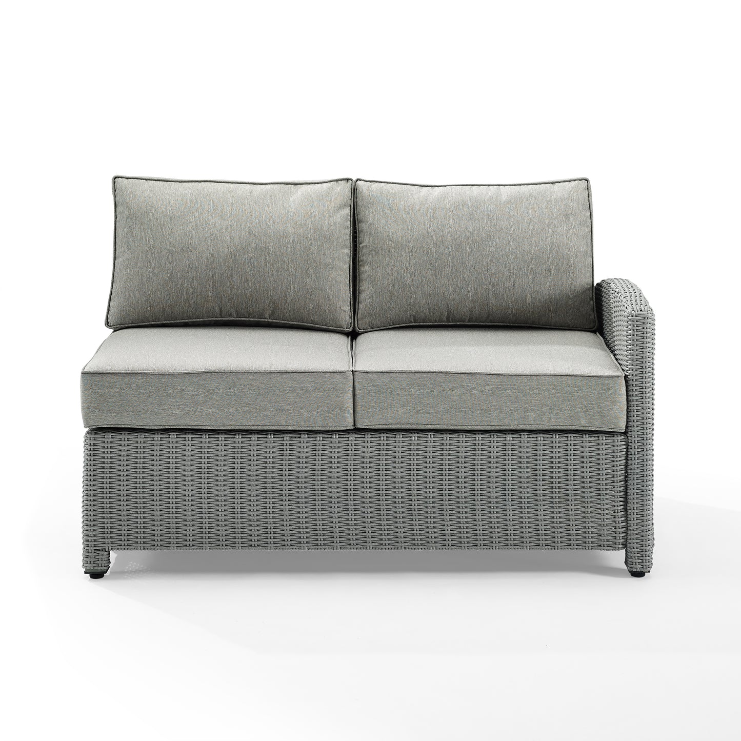 Bradenton Outdoor Wicker Sectional Right Side Loveseat Gray/Gray