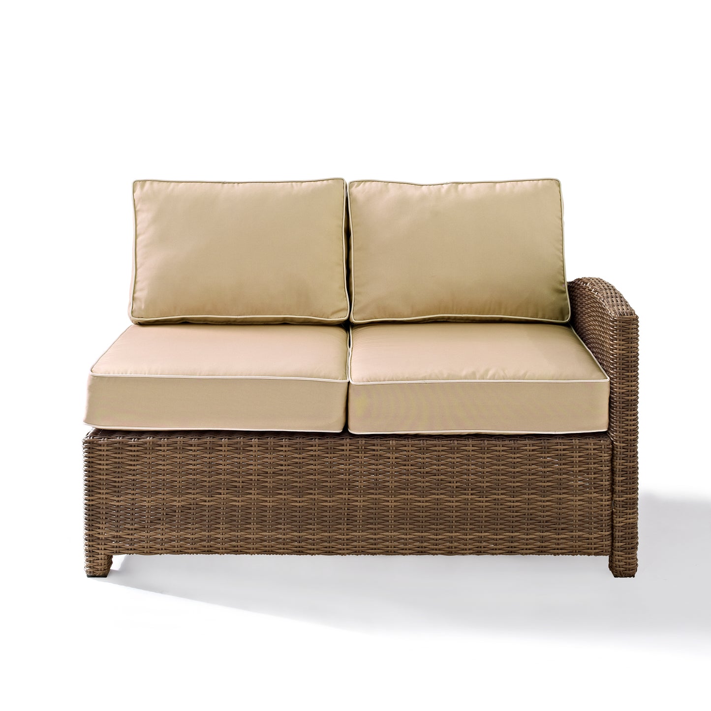 Bradenton Outdoor Wicker Sectional Right Side Loveseat Sand/Weathered Brown