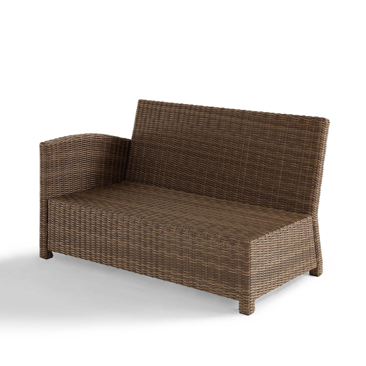 Bradenton Outdoor Wicker Sectional Left Side Loveseat Gray/Weathered Brown