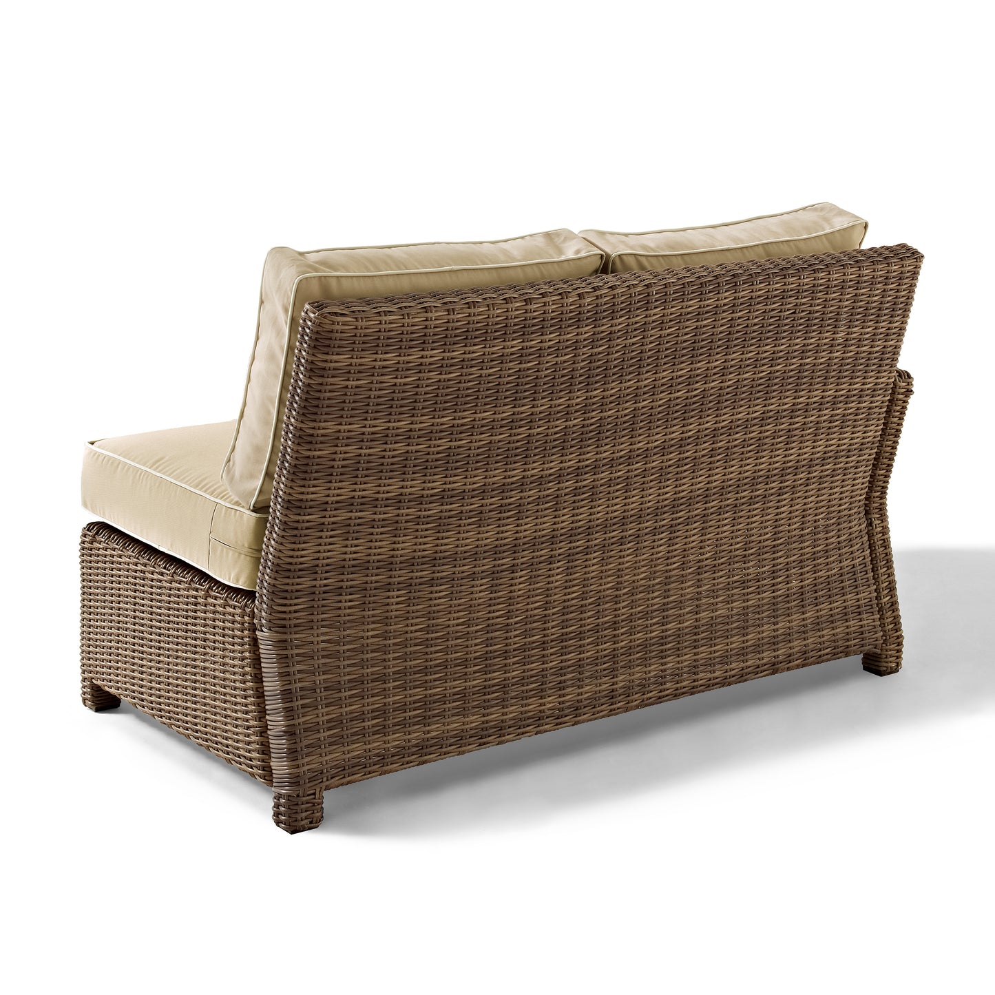 Bradenton Outdoor Wicker Sectional Left Side Loveseat Sand/Weathered Brown