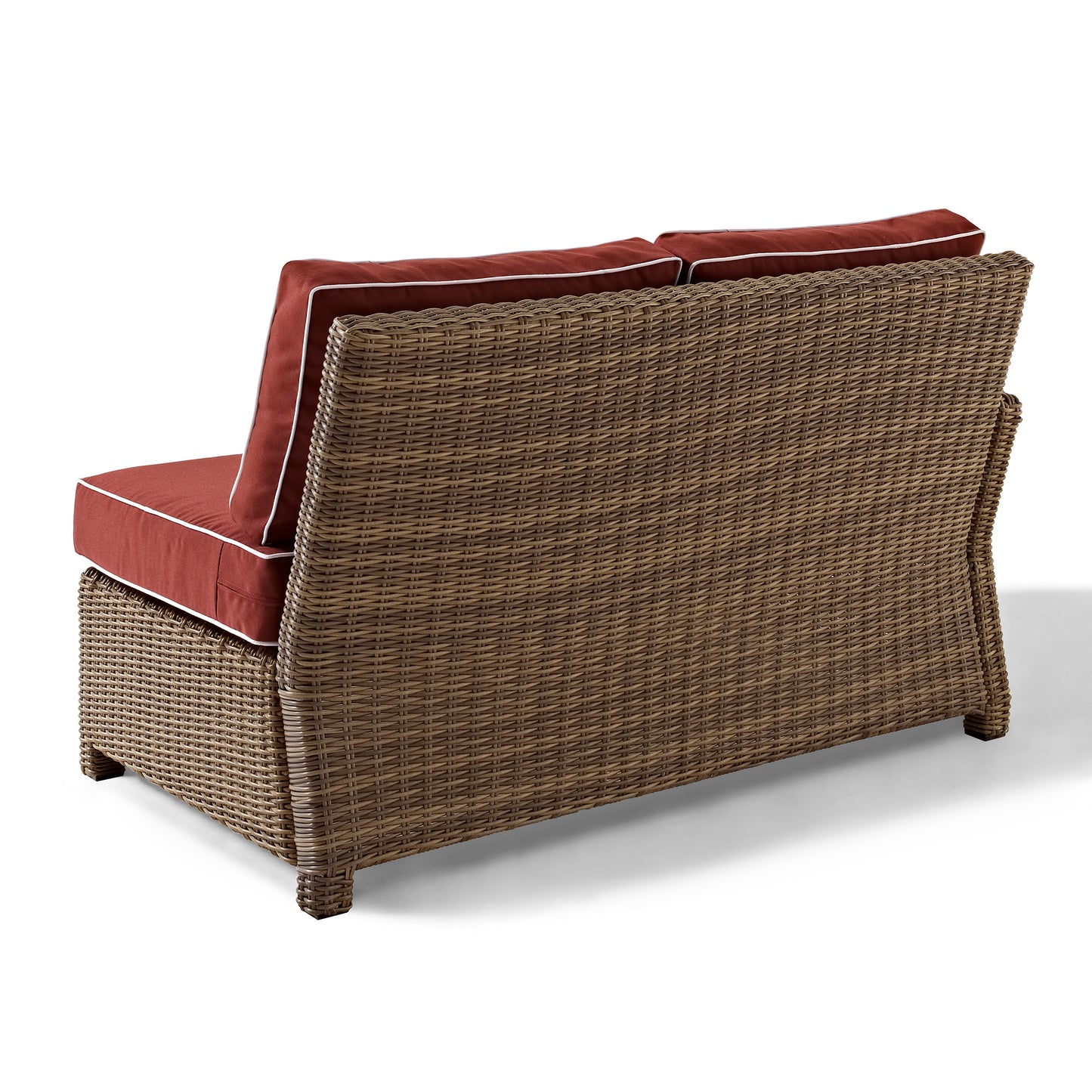 Bradenton Outdoor Wicker Sectional Left Side Loveseat Sangria/Weathered Brown